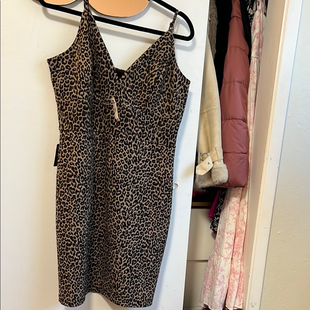 Chic Brown and Black Cheetah Print Express Dress